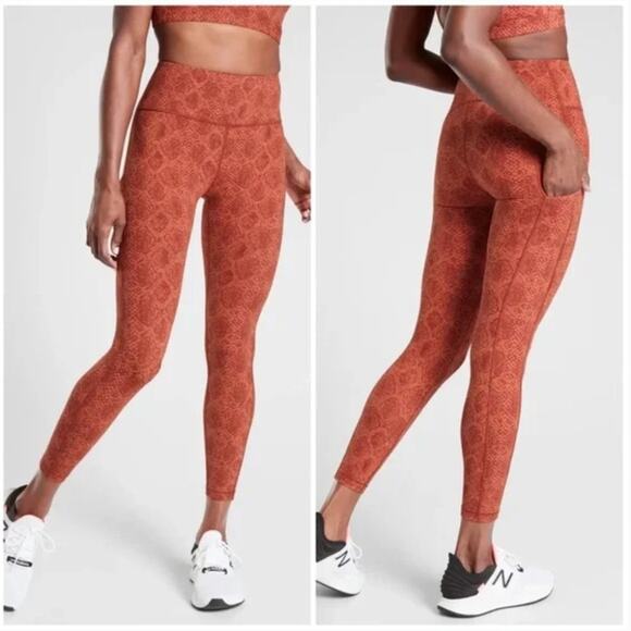 Athleta Ultimate Stash Pocket 7/8 Snake Print Leggings - Picture 1 of 9